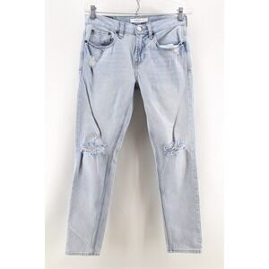 Pacsun Slim Jeans Ripped Knee Distressed Light Blue Denim Mens 30x29 (Tag 29x30)